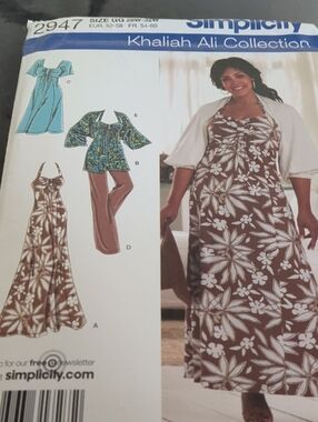 Simplicity Plus Sz 26W-32W Women's Sewing Pattern 2947 Dress Pants And Shrug.